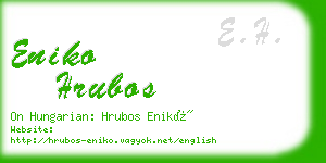 eniko hrubos business card